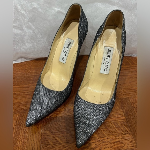Jimmy Choo silver glitter stiletto - preowned - Picture 4 of 14